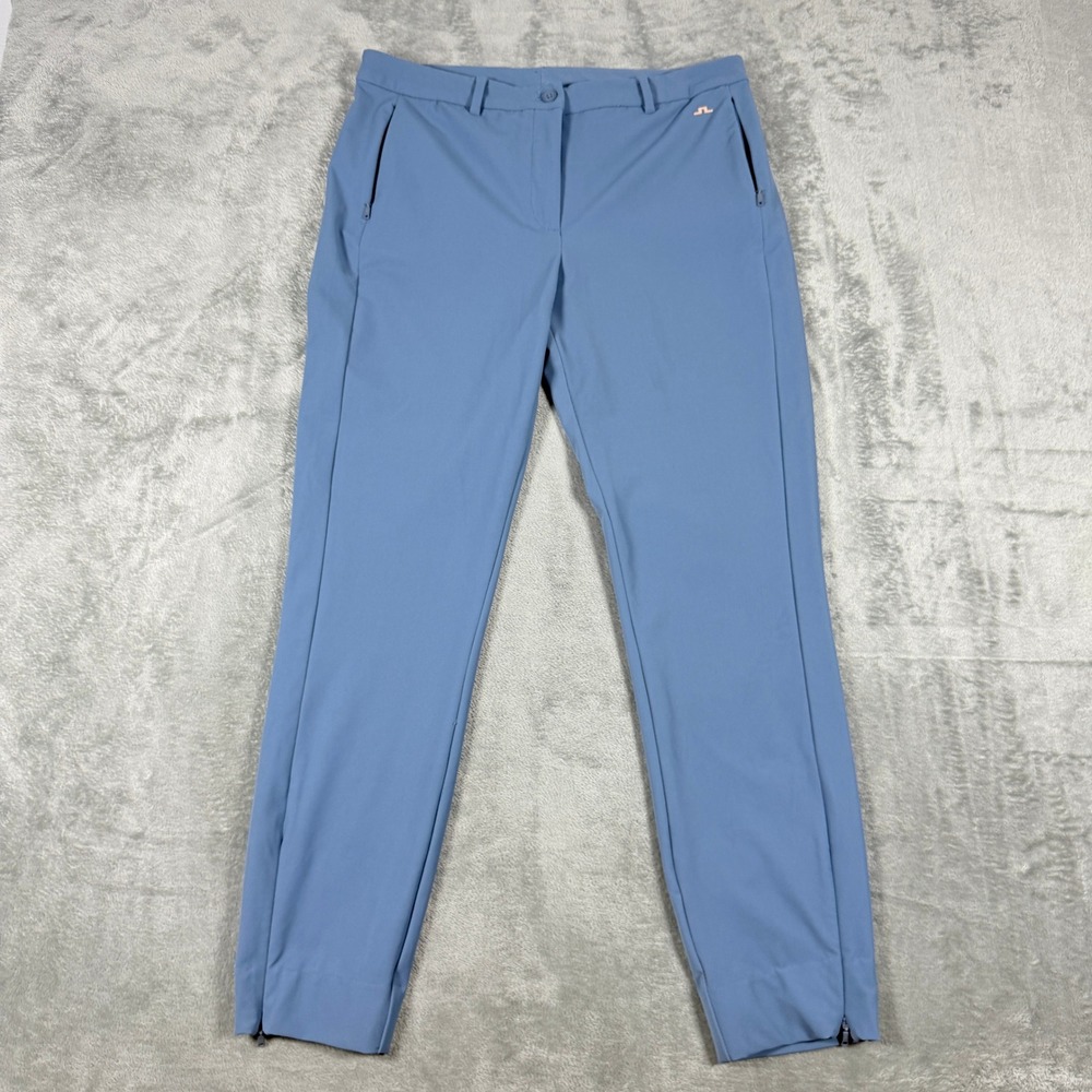 J.Lindeberg Womens 32 Maria Golf Pant Blue Slim Stretch Ankle Zip